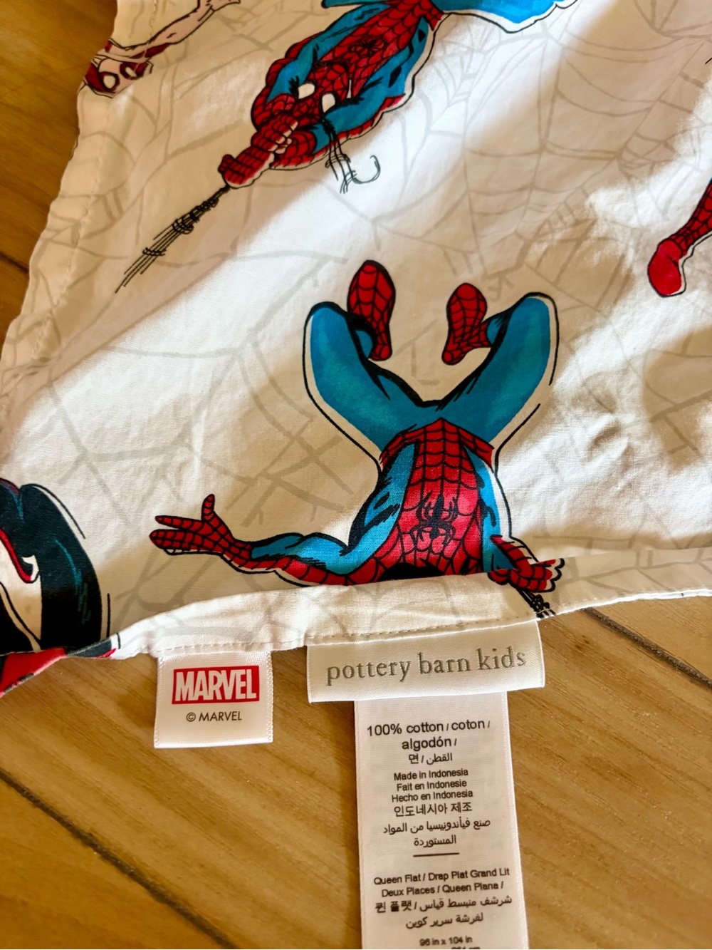 Pottery Barn Kids Spider-Man White, Red, Blue queen set! - Picture 3 of 5